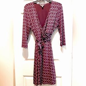 41 Hawthorn Renesme Jersey Faux Wrap Dress Size L Purple Plum